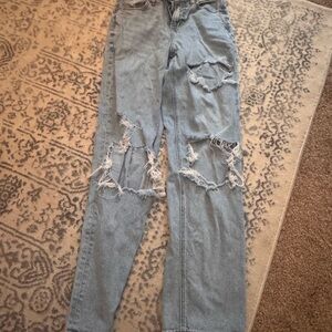 American Eagle Outfitters Blue Boyfriend Jeans Distressed